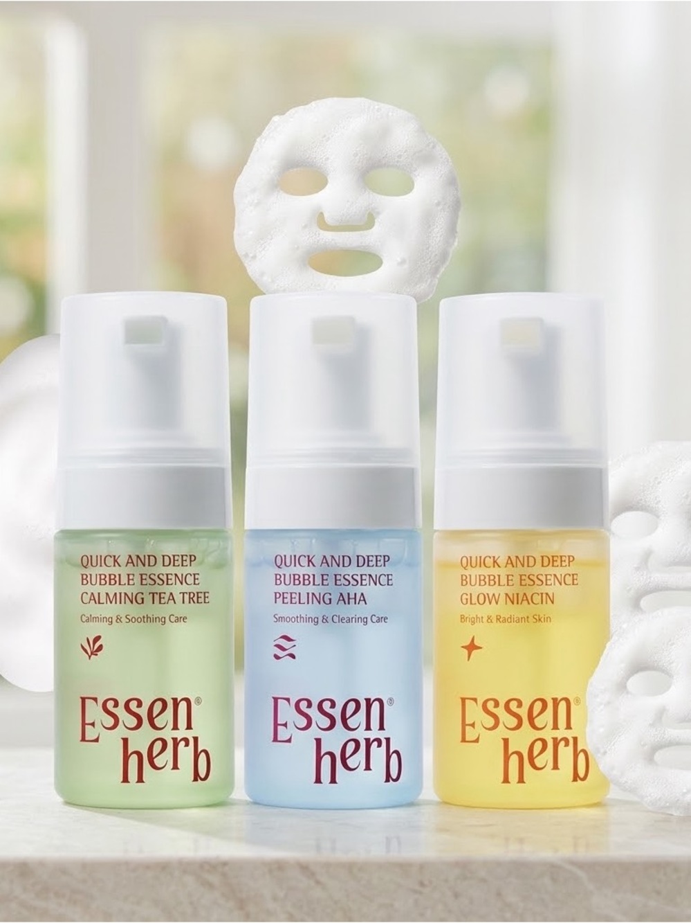 Essenherb Bubble Essence Skincare Bundle - 3 Pack (New)